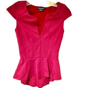 Bebe Peplum Streach Top (made in US)